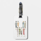 Retro vrouwen Mode Drukken Bagagelabel (Achterkant verticaal)