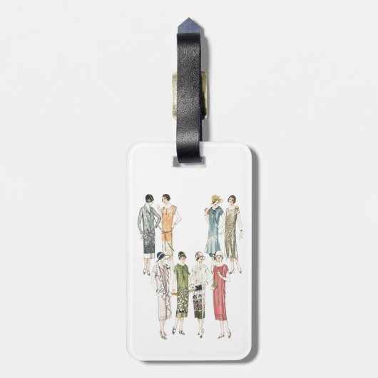 Retro vrouwen Mode Drukken Bagagelabel (Achterkant verticaal)
