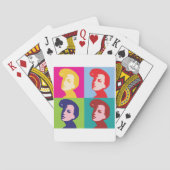 Retro Vrouwen Pop Art Pokerkaarten (Achterkant)