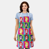 Retro Vrouwen Pop Art Schort (Gedragen)