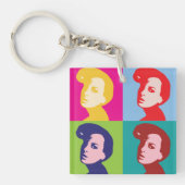 Retro Vrouwen Pop Art Sleutelhanger (Voorkant)