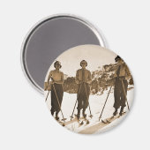  Retro Vrouwen Skiën 'Ski Bums 1942' Magneet (Voorkant / Achterkant)