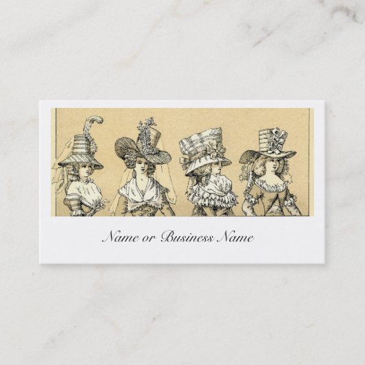 Retro vrouwen Stijlvolle Mode Apparel Petten Visitekaartje (Voorkant)