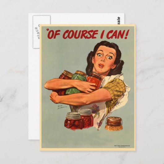 Retro Vrouwen WW2 Natuurlijk kan ik dat! Briefkaart (Voorkant / Achterkant)