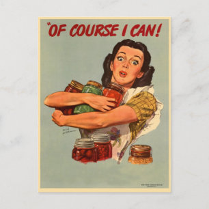  Retro Vrouwen WW2 Natuurlijk kan ik dat! Briefkaart