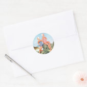 Retro Vrouwen Zwempakken en Zwemmen Petten Ook! Ronde Sticker (Envelop)