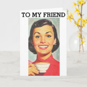 RETRO VROUWENKOFFIETCARDS KAART (Gele Bloem)