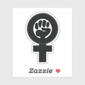 Retro vrouwensymbool met vuist sticker (Vel)