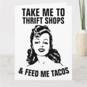 RETRO VROUWENTHRIFT SHOPS & TACOS FUNNEMENT Kaarte Kaart (Voorkant)