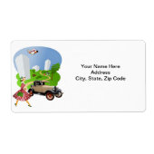 Retro-vrouwlabels Etiket (Voorkant)