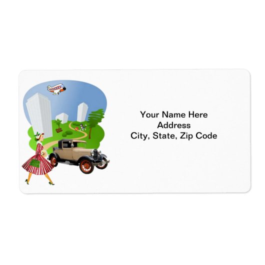 Retro-vrouwlabels Etiket (Voorkant)