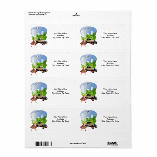 Retro-vrouwlabels Etiket (Full Sheet)