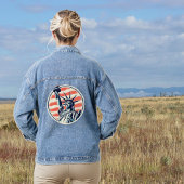 Retro VS Vlag Vrijheidsbeeld Denim Jacket