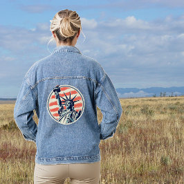 Retro VS Vlag Vrijheidsbeeld Denim Jacket