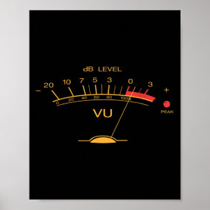 Retro VU meter  Audio Engineer Recording Me Poster