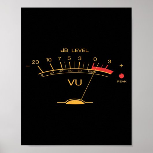 Retro VU meter  Audio Engineer Recording Me Poster (Voorkant)