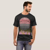 Retro VU Meter Hi-Fi Stereo Muziek Lover Design T-shirt (Voorkant volledig)