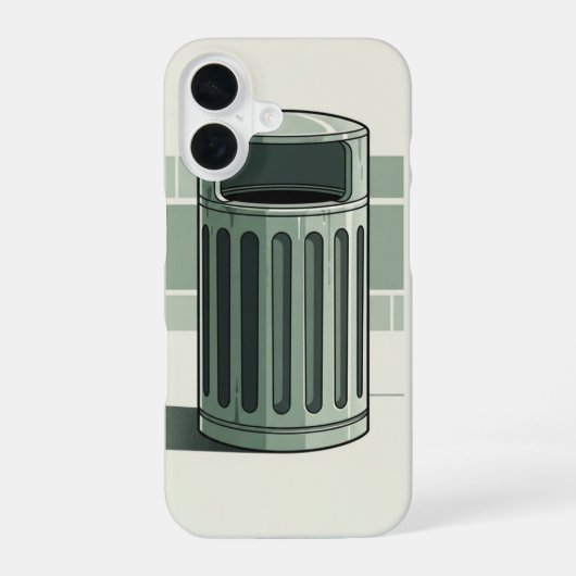 Retro Vuilnisbak Eenvoudig iPhone 16 Hoesje (Achterkant)