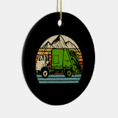 Retro Vuilniswagen Dump Truck Collector Rec Keramisch Ornament (Rechts)