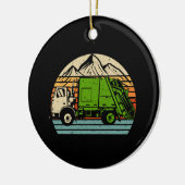 Retro Vuilniswagen Dump Truck Collector Rec Keramisch Ornament (Links)