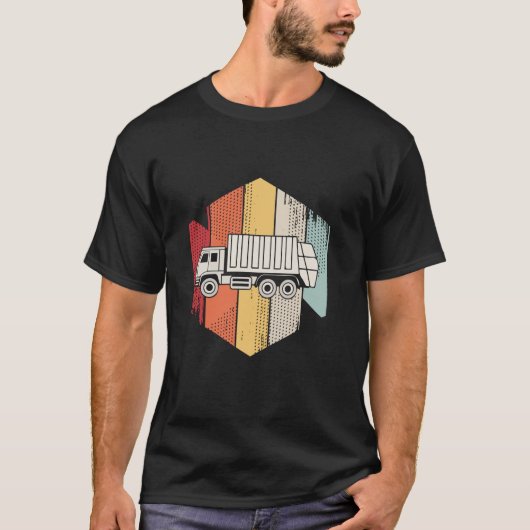 Retro  vuilniswagens chauffeur vuilniswagen t-shirt (Voorkant)