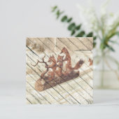 Retro |  vun vos, met een laag sneeuw feestdagenkaart (Staand voorkant)