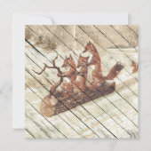 Retro |  vun vos, met een laag sneeuw feestdagenkaart (Voorkant)