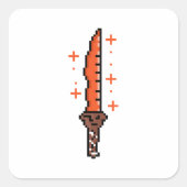 Retro vuurdolk vierkante sticker (Voorkant)