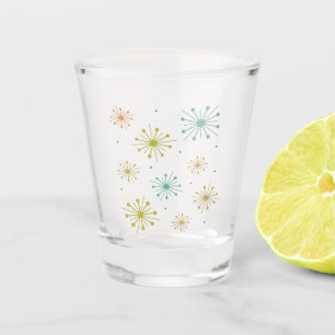 Retro vuurwerk Starbursts Funky Mid Century Shot Glas