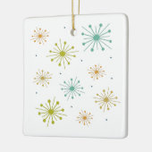 Retro vuurwerk Starbursts Mid Century Kerstmis Keramisch Ornament (Links)