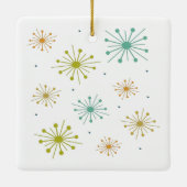 Retro vuurwerk Starbursts Mid Century Kerstmis Keramisch Ornament (Achterkant)