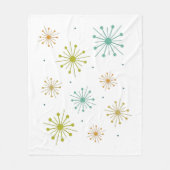 Retro vuurwerk Starbursts Midden-eeuw Fleece Deken (Voorkant)