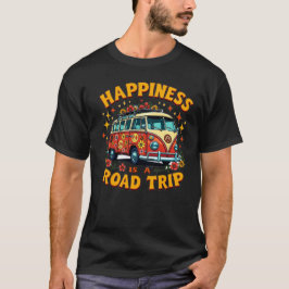 Retro VW Bus Roadtrip Happiness T-Shirt voor Heren