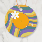 Retro Vynil Record Groovy Baby shower 70s Meisje v Bedankjes Labels (Achterkant)