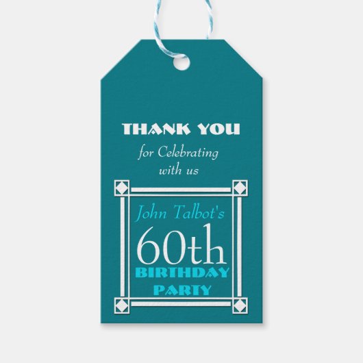 Retro W 60e verjaardag Gepersonaliseerd cadeau Lab Cadeaulabel (Voorkant)