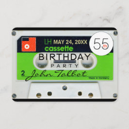 Retro W Audiotape 55e verjaardag Uitnodiging