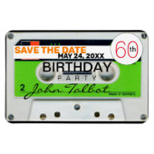 Retro W Audiotape 60e verjaardag Save the Date FPM Magneet (Horizontaal)