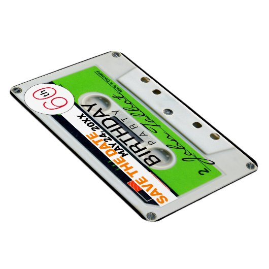 Retro W Audiotape 60e verjaardag Save the Date FPM Magneet (Rechterzijde)