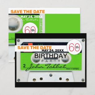 Retro W Audiotape 60e verjaardag Save The Date HHP Feestdagenkaart