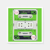 Retro W Audiotape 60ste verjaardagsfeest PPN Servet (Voorkant)