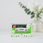 Retro W Audiotape Cassette DJ Visitekaartjes (Staand voorkant)