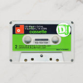 Retro W Audiotape Cassette DJ Visitekaartjes (Achterkant)