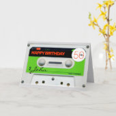 Retro W Audiotape K7 50e verjaardag recto-verso C Kaart (Gele Bloem)