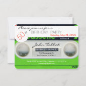 Retro W Cassettebandje 50ste verjaardagsfeestje In Kaart (Achterkant)