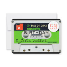 Retro W Cassettebandje 50ste verjaardagsfeestje In