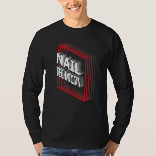 Retro waardering voor nageltechnicus functietitel t-shirt (Voorkant)