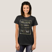 Retro Waarschuwing Kan Plotseling Beginnen Te Prat T-shirt (Voorkant volledig)