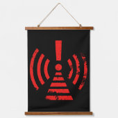 Retro Waarschuwingssymbool voor Energie Terughoude Hangend Wandkleed (Voorkant)