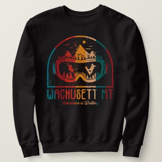 Retro Wachusett Mountain Ski Avontuur Trui (Design voorkant)