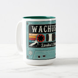 Retro Wachusett Mountain Ski Tweekleurige Koffiemok
